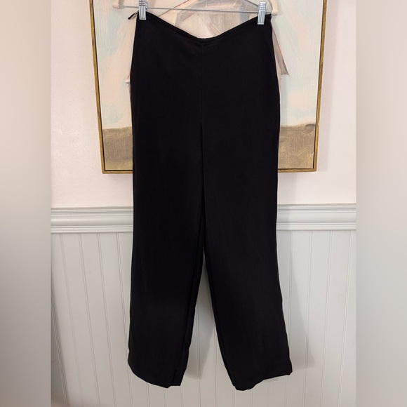 LUISA SPAGNOLI 100% Silk Black Animi Trouser Pants Size 42 - Picture 2 of 6